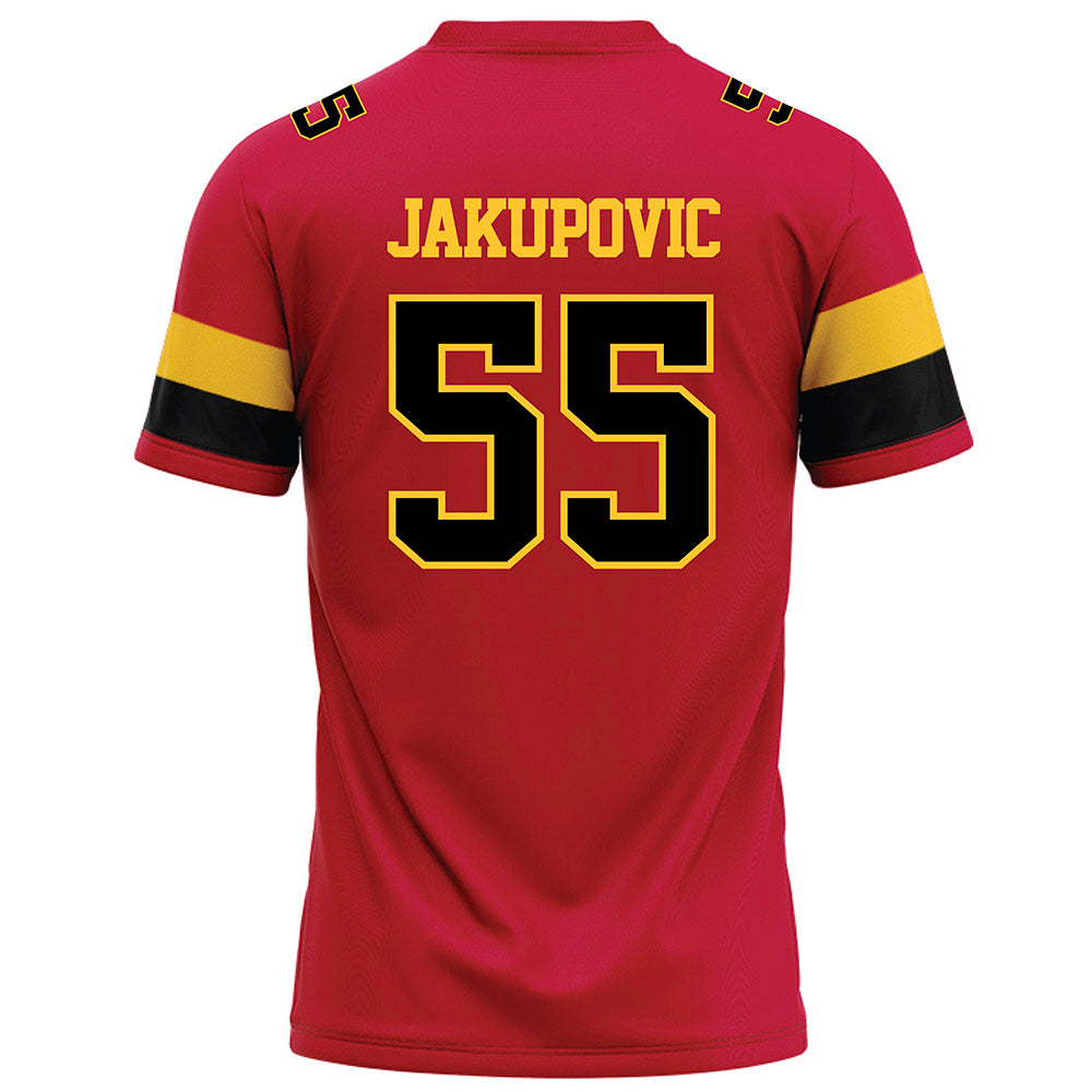 Ferris State - NCAA Football : Elmir Jakupovic - Red Football Jersey-1