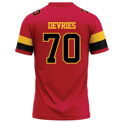 Ferris State - NCAA Football : Andrew Devries - Red Football Jersey-1