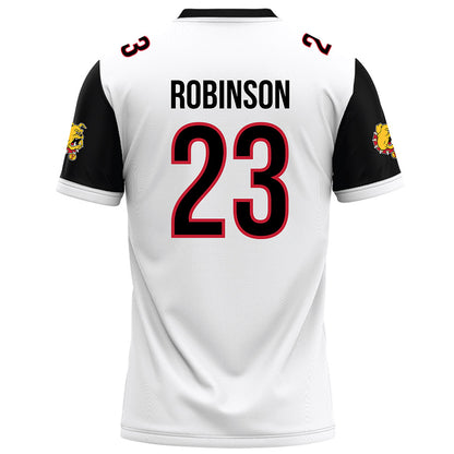 Ferris State - NCAA Football : James Robinson - White Football Jersey-1