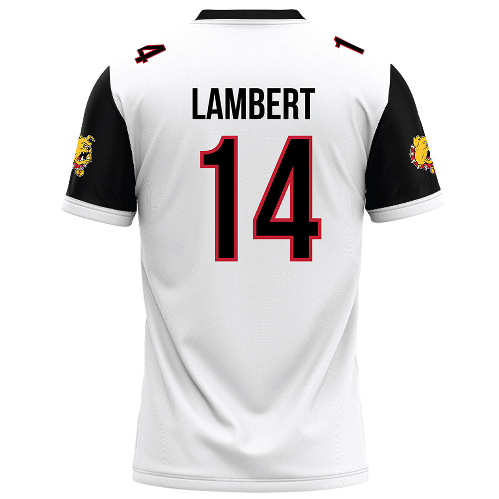Ferris State - NCAA Football : Stanley Lambert - White Football Jersey-1