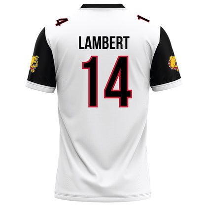 Ferris State - NCAA Football : Stanley Lambert - White Football Jersey-1