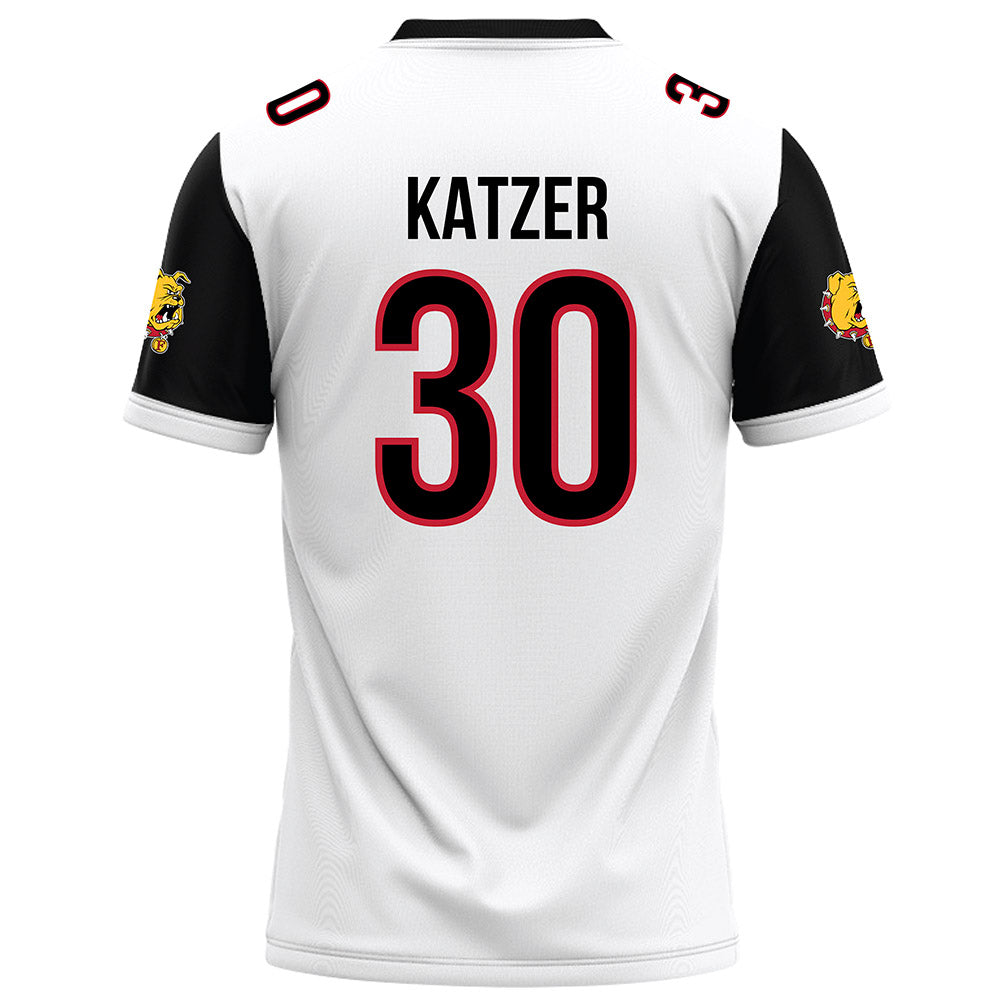 Ferris State - NCAA Football : Kannon Katzer - White Football Jersey-1