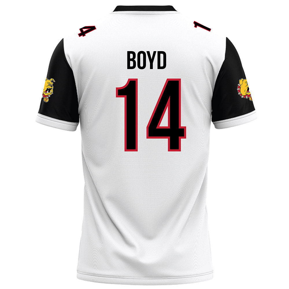 Ferris State - NCAA Football : Sincer Boyd - White Football Jersey-1