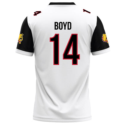 Ferris State - NCAA Football : Sincer Boyd - White Football Jersey-1