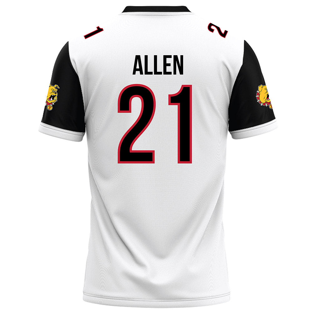 Ferris State - NCAA Football : Timothy Allen - White Football Jersey-1