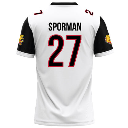 Ferris State - NCAA Football : Ben Sporman - White Football Jersey