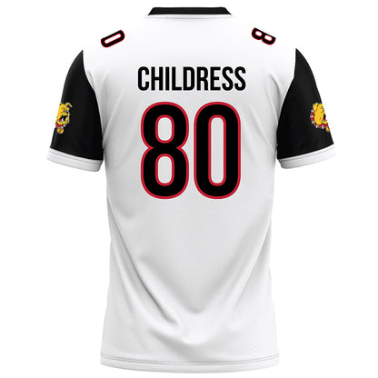 Ferris State - NCAA Football : Braeden Childress - White Football Jersey-1