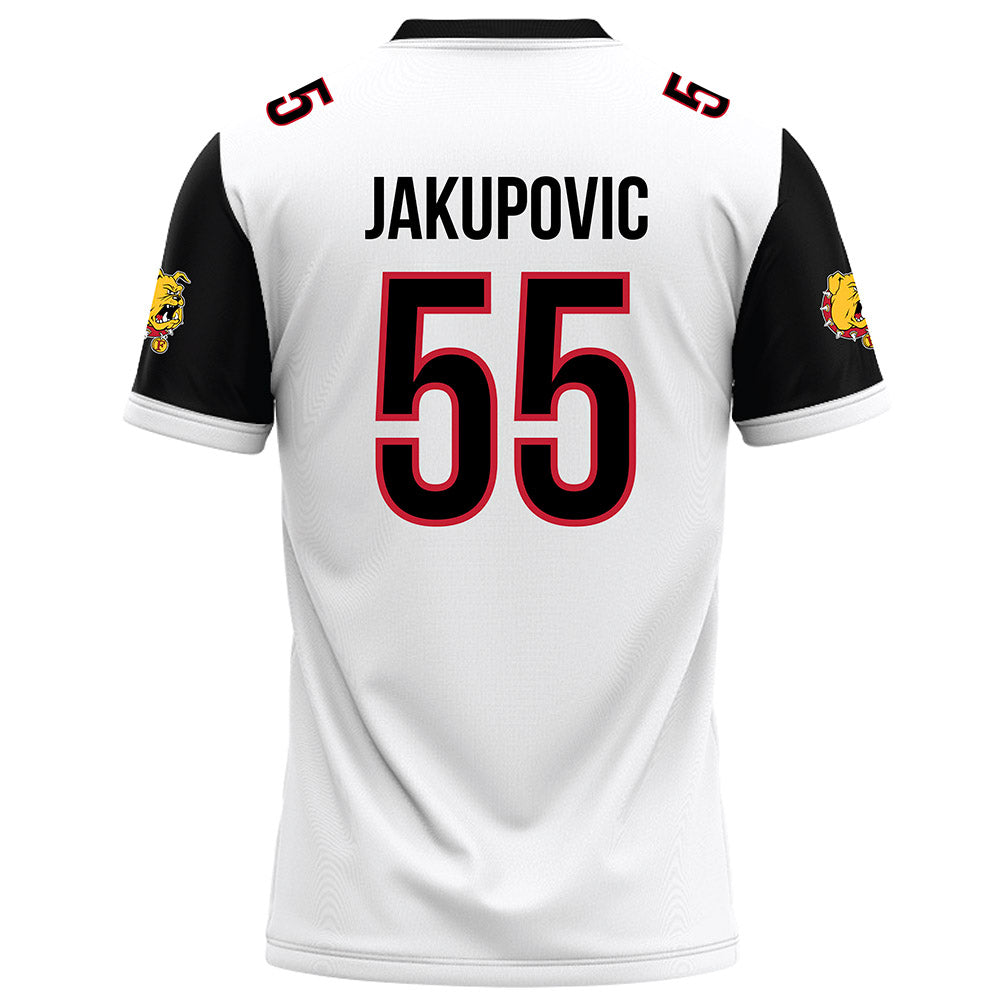 Ferris State - NCAA Football : Elmir Jakupovic - White Football Jersey-1