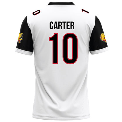 Ferris State - NCAA Football : Ralph Carter - White Football Jersey