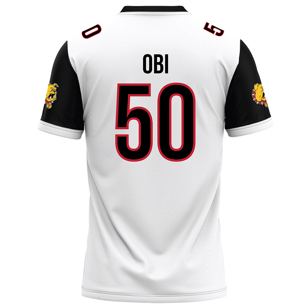 Ferris State - NCAA Football : Chimdindu Obi - White Football Jersey-1