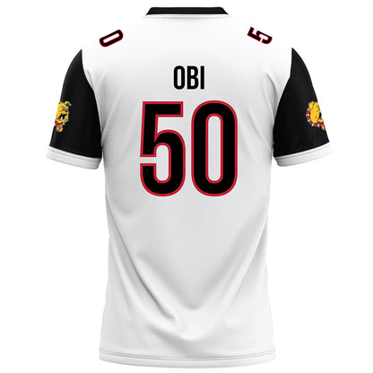 Ferris State - NCAA Football : Chimdindu Obi - White Football Jersey-1