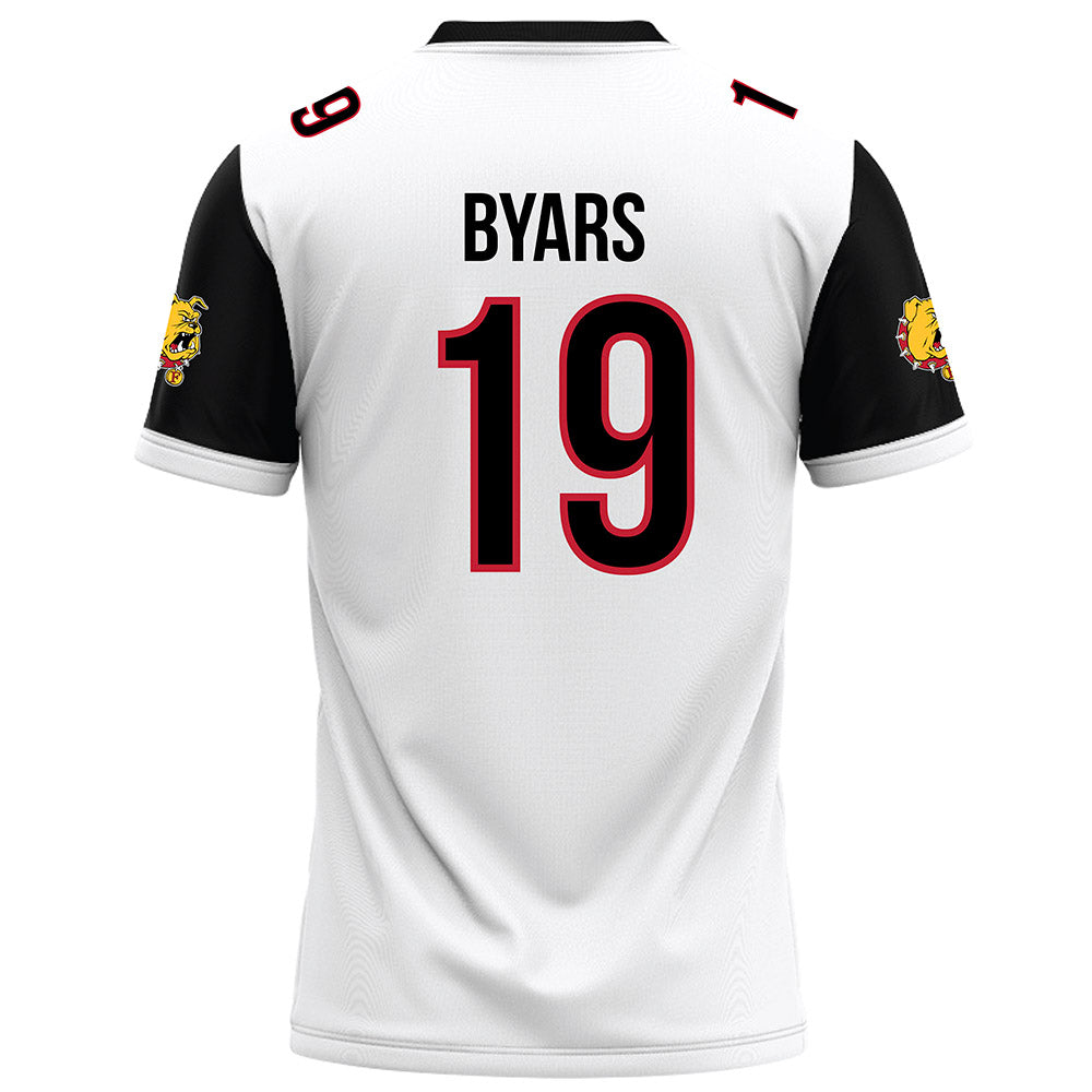 Ferris State - NCAA Football : Zay Byars - White Football Jersey-1