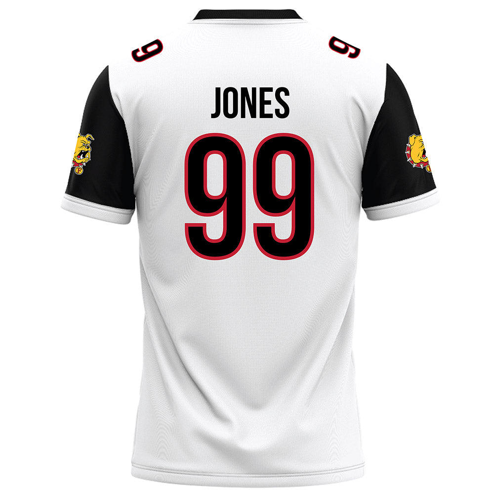 Ferris State - NCAA Football : markee jones - White Football Jersey-1