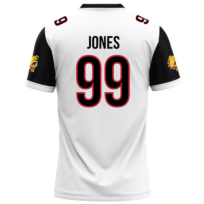 Ferris State - NCAA Football : markee jones - White Football Jersey-1