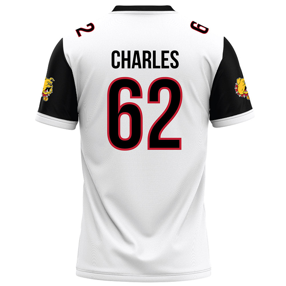 Ferris State - NCAA Football : Martaz Charles - White Football Jersey-1