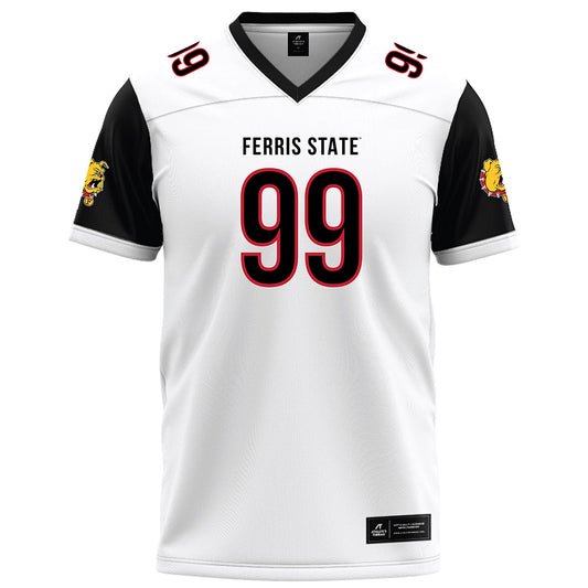 Ferris State - NCAA Football : markee jones - White Football Jersey-0