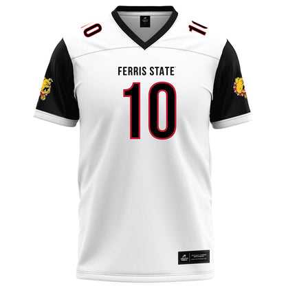 Ferris State - NCAA Football : Ralph Carter - White Football Jersey