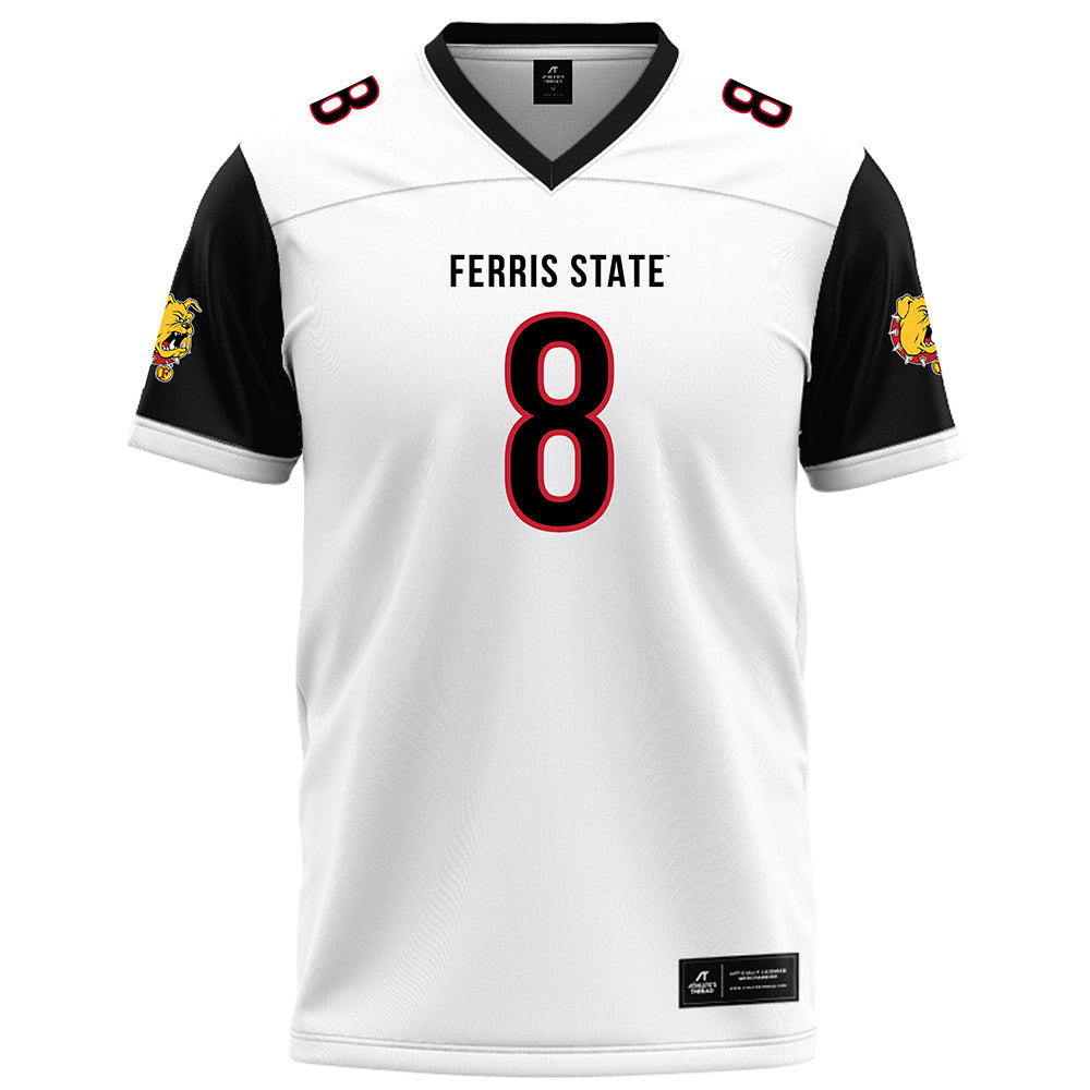 Ferris State - NCAA Football : Kade Friesen - White Football Jersey-0