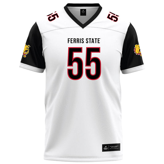 Ferris State - NCAA Football : Elmir Jakupovic - White Football Jersey-0