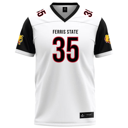 Ferris State - NCAA Football : Jerek Fields - White Football Jersey-0