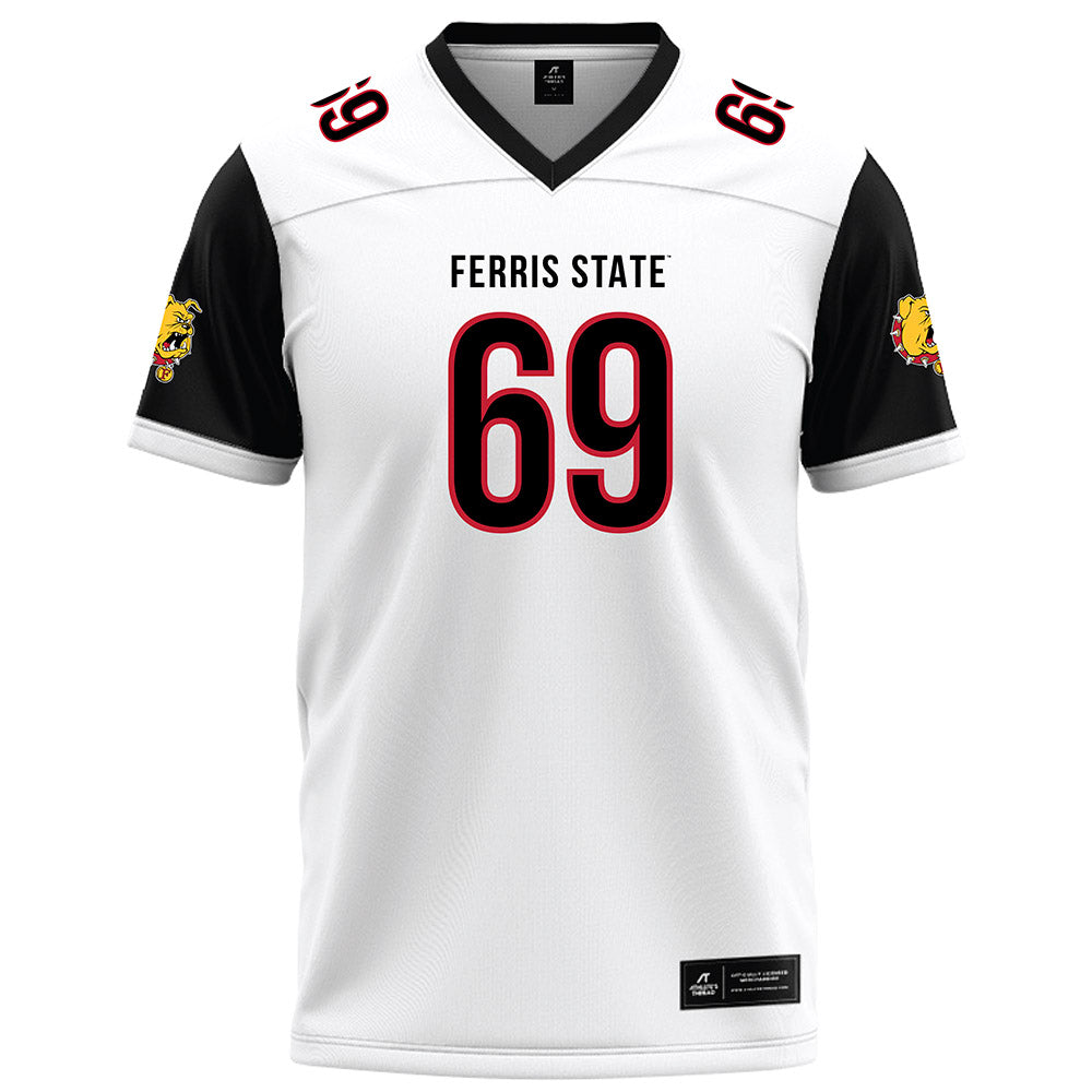 Ferris State - NCAA Football : AJ Polley - White Football Jersey-0