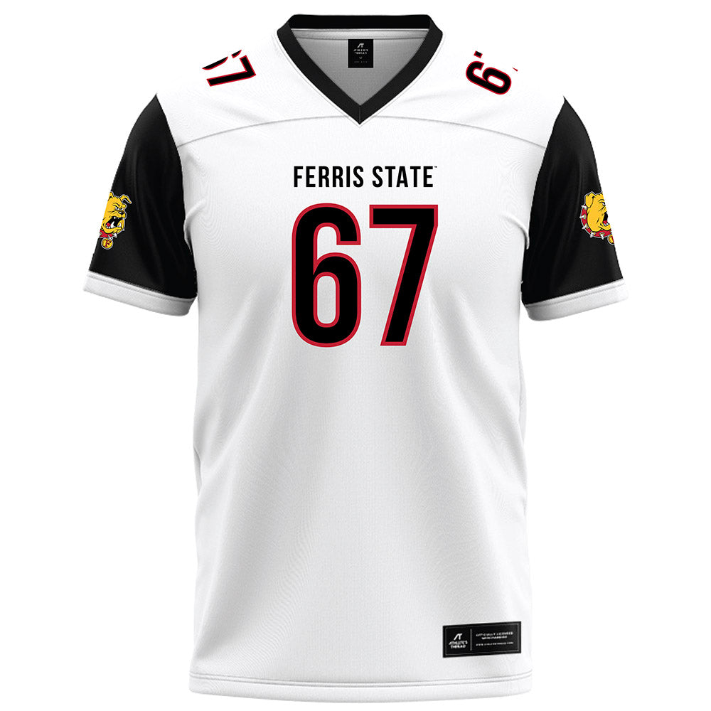 Ferris State - NCAA Football : Matthew Misch - White Football Jersey-0