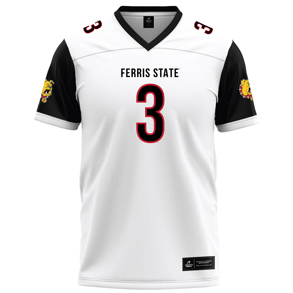 Ferris State - NCAA Football : Chase Carter - White Football Jersey-0