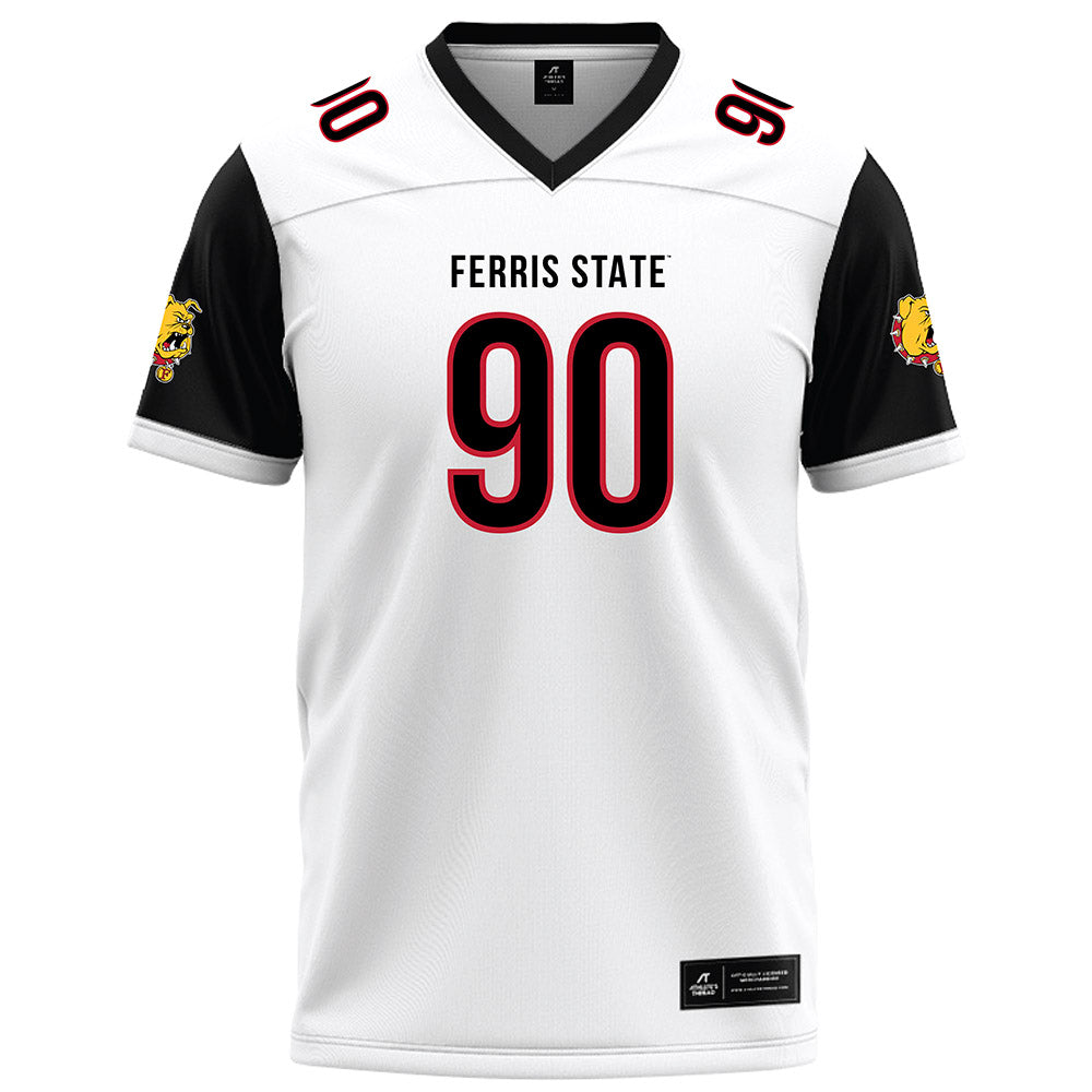 Ferris State - NCAA Football : Royce Daugherty - White Football Jersey-0