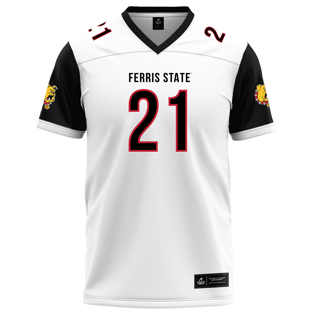 Ferris State - NCAA Football : Jaylen Vinton - White Football Jersey-0