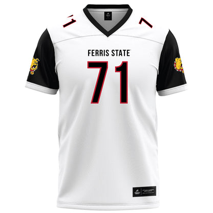 Ferris State - NCAA Football : Matthew Misch - White Football Jersey-0