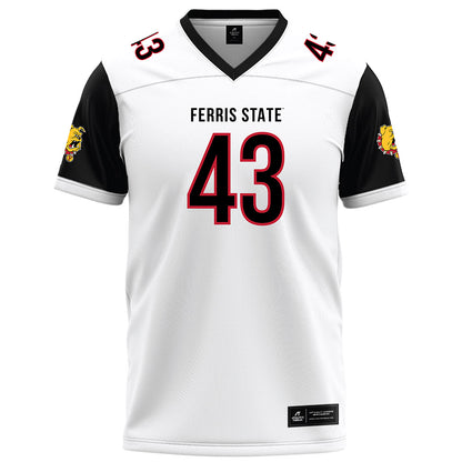 Ferris State - NCAA Football : Razah Townsend - White Football Jersey-0