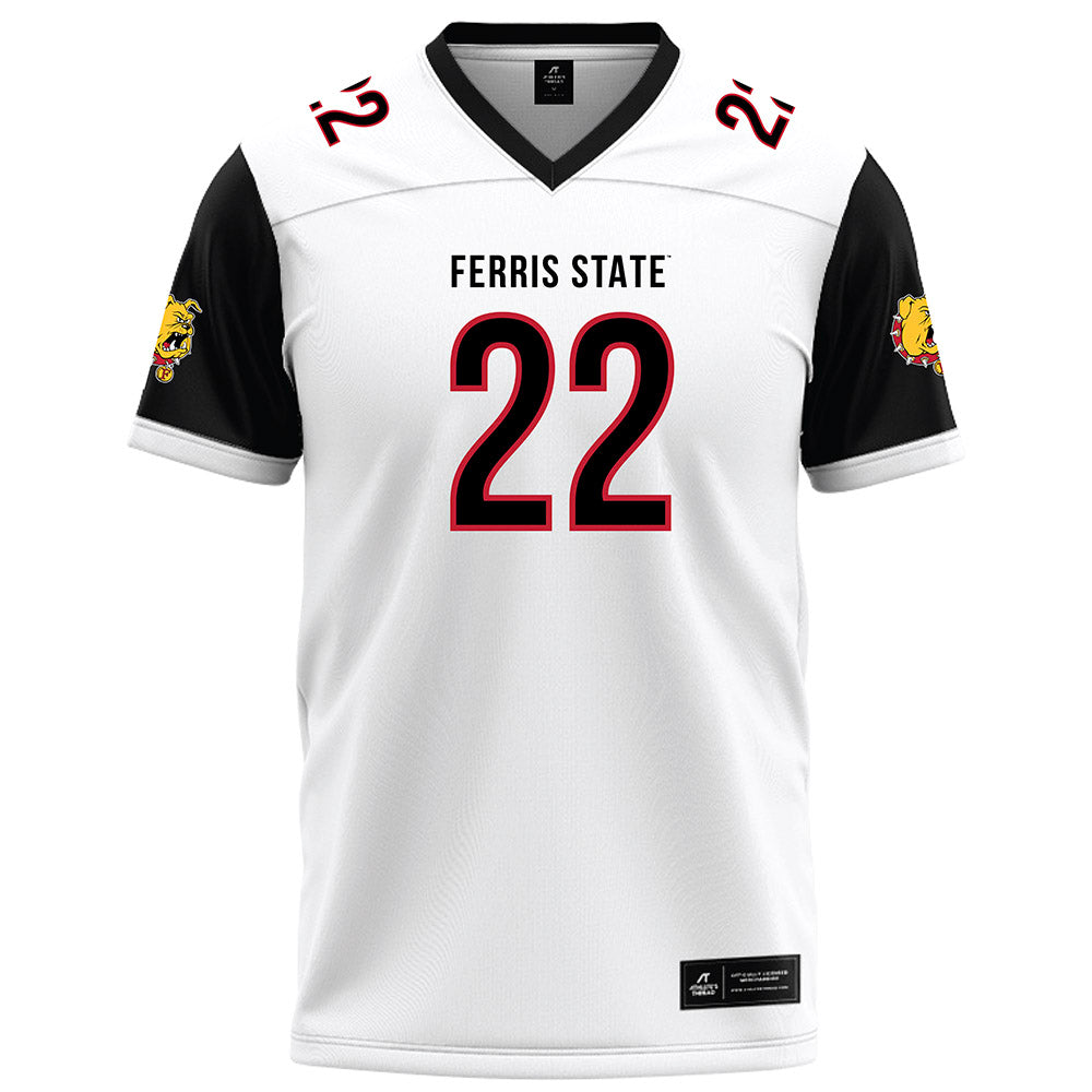 Ferris State - NCAA Football : Brady Rose - White Football Jersey