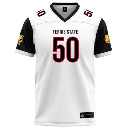 Ferris State - NCAA Football : Chimdindu Obi - White Football Jersey-0