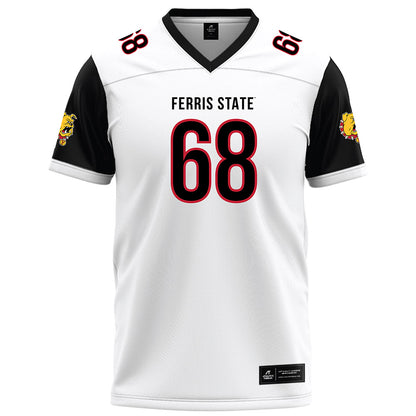 Ferris State - NCAA Football : Jordan Tooles - White Football Jersey-0