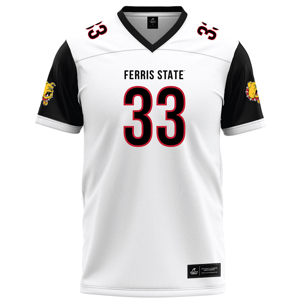 Ferris State - NCAA Football : Coties Gillen - White Football Jersey-0