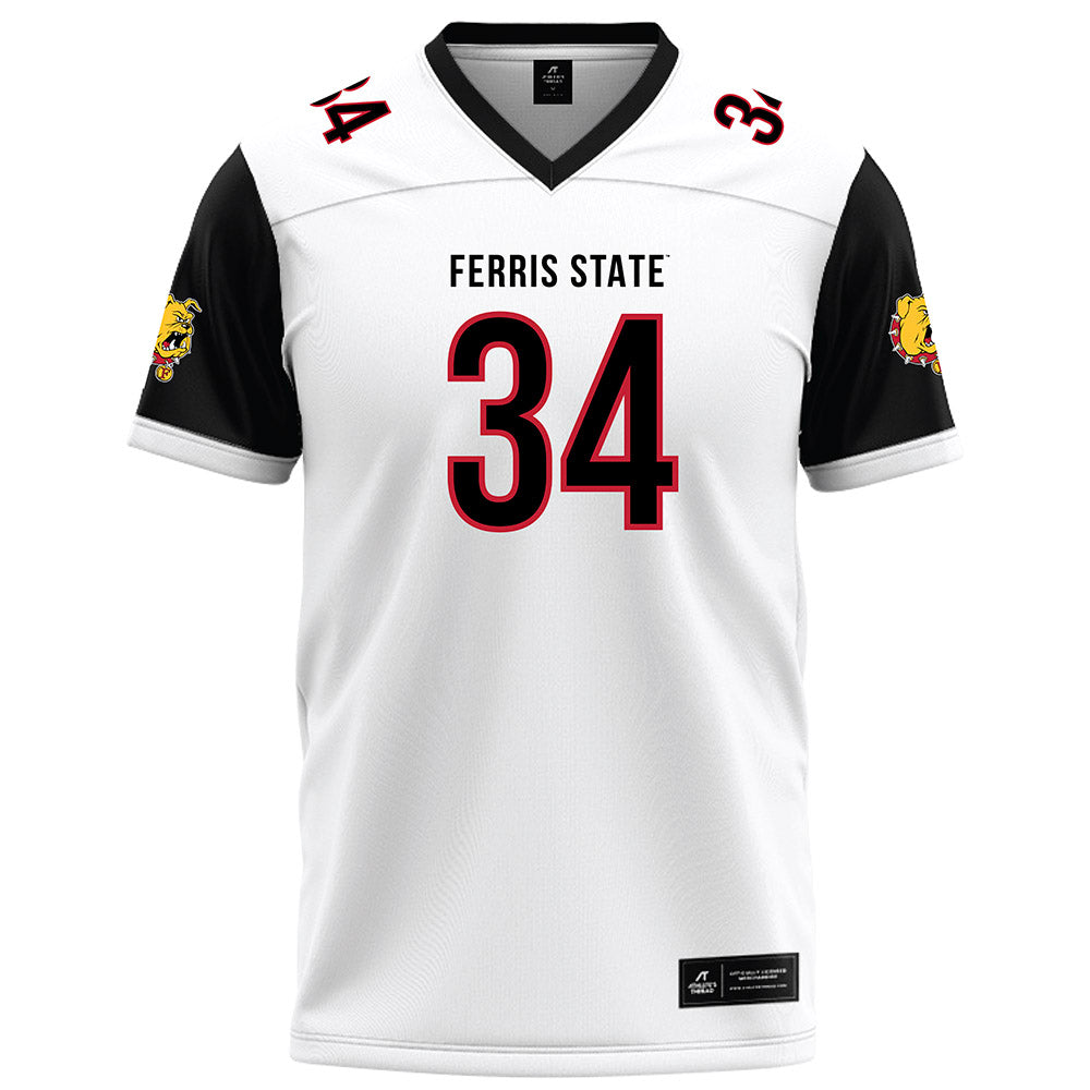 Ferris State - NCAA Football : Finn Sossen - White Football Jersey-0