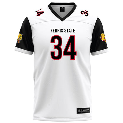 Ferris State - NCAA Football : Finn Sossen - White Football Jersey-0