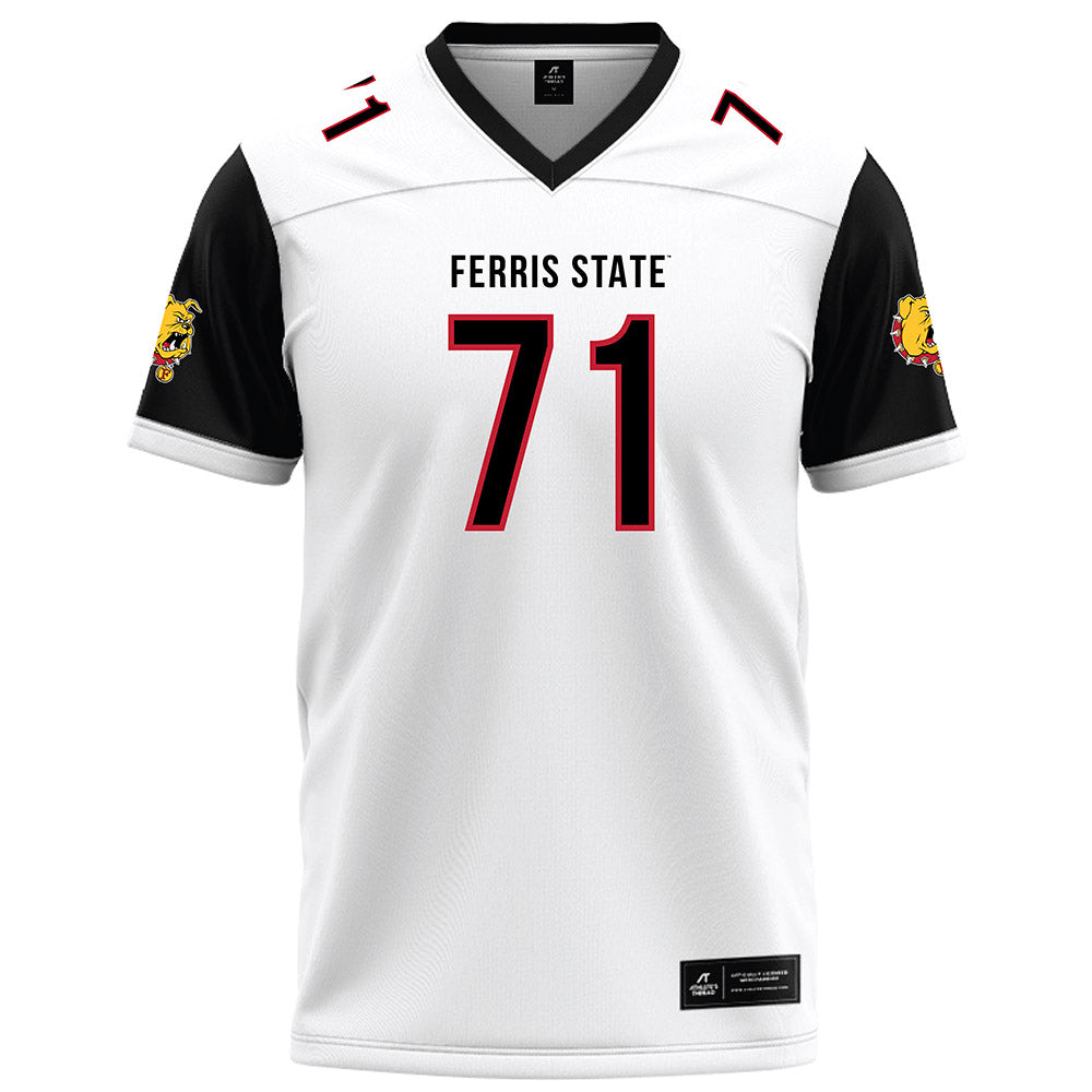 Ferris State - NCAA Football : Bubba Hubbard - White Football Jersey-0