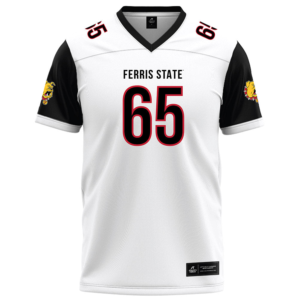 Ferris State - NCAA Football : Cory Pecynski - White Football Jersey-0