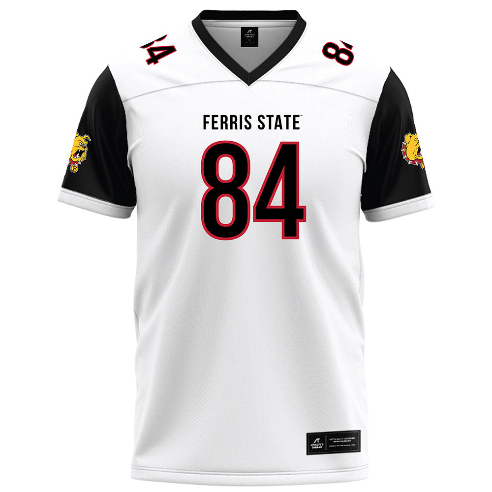 Ferris State - NCAA Football : Mason Dykstra - White Football Jersey-0