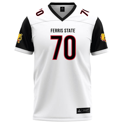 Ferris State - NCAA Football : Andrew Devries - White Football Jersey-0