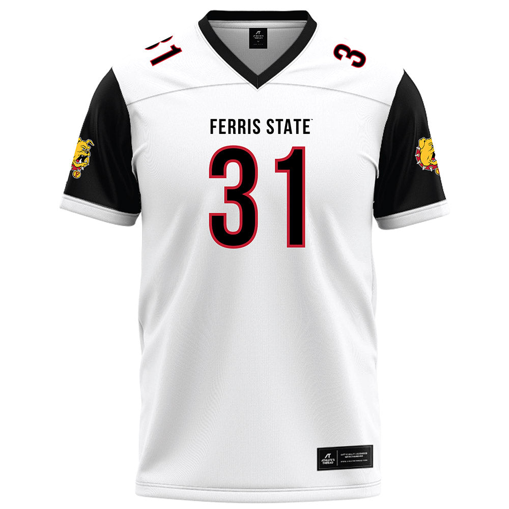 Ferris State - NCAA Football : Ryan Ahern - White Football Jersey-0
