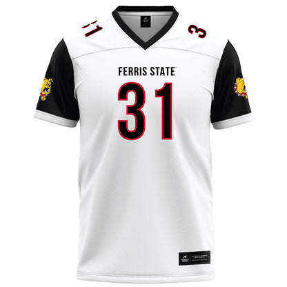 Ferris State - NCAA Football : Ryan Ahern - White Football Jersey-0