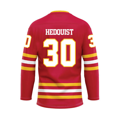 Ferris State - NCAA Men's Ice Hockey : Hobie Hedquist - Red Hockey Jersey-1