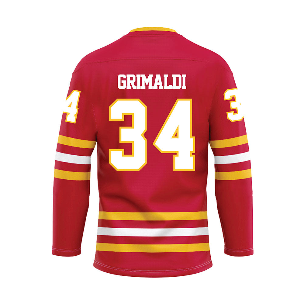 Ferris State - NCAA Men's Ice Hockey : Nick Grimaldi - Red Hockey Jersey-1
