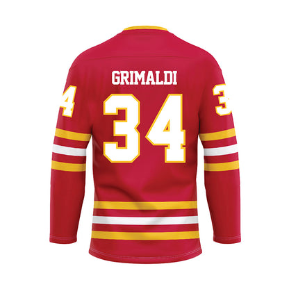 Ferris State - NCAA Men's Ice Hockey : Nick Grimaldi - Red Hockey Jersey-1