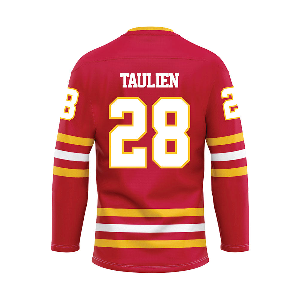 Ferris State - NCAA Men's Ice Hockey : Trevor Taulien - Red Hockey Jersey