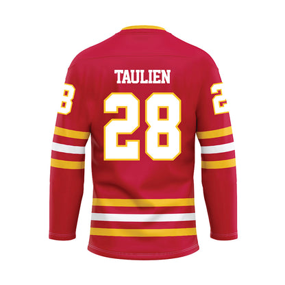 Ferris State - NCAA Men's Ice Hockey : Trevor Taulien - Red Hockey Jersey