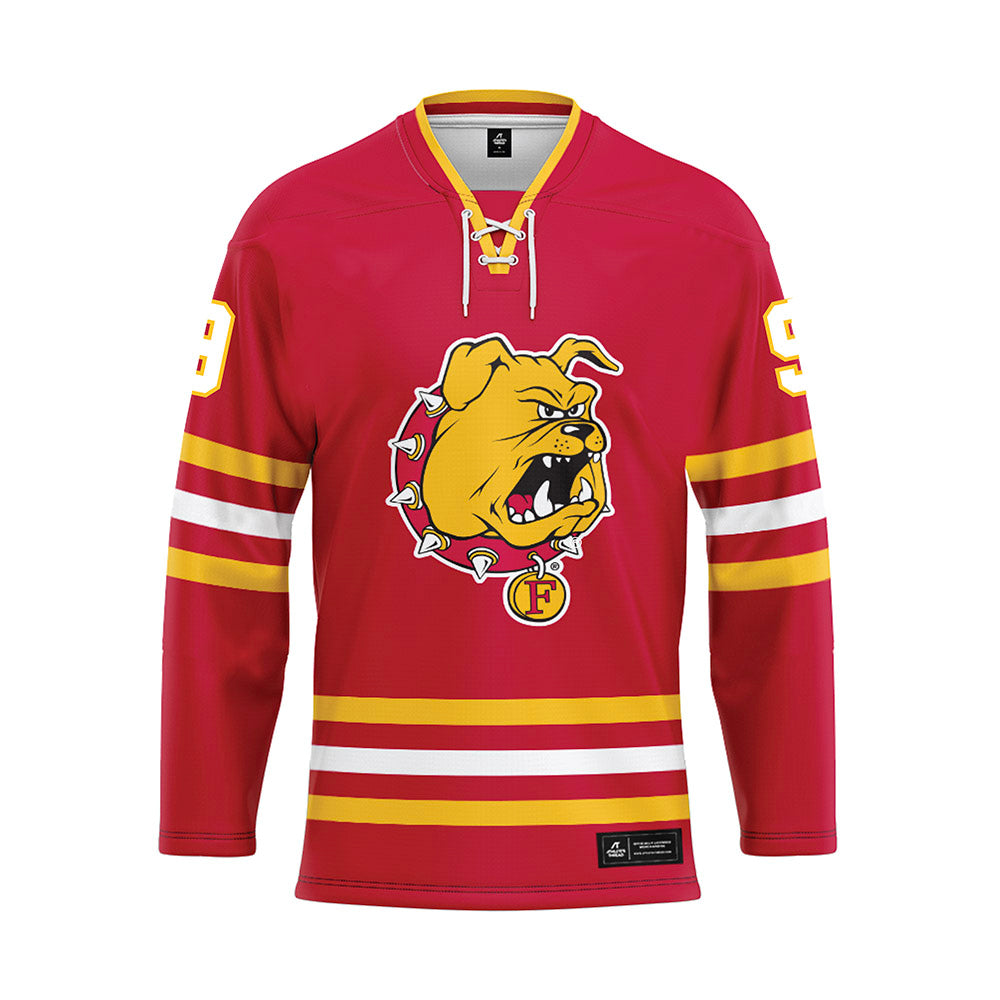 Ferris State - NCAA Men's Ice Hockey : Nick Nardecchia - Red Hockey Jersey-0