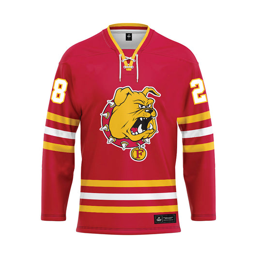 Ferris State - NCAA Men's Ice Hockey : Trevor Taulien - Red Hockey Jersey